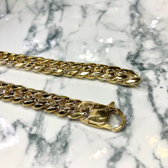 18K Gold Plated Cuban Link Chain 18in Long Strong Heavy Boxed Men Women Jewelry - Picture 8 of 9